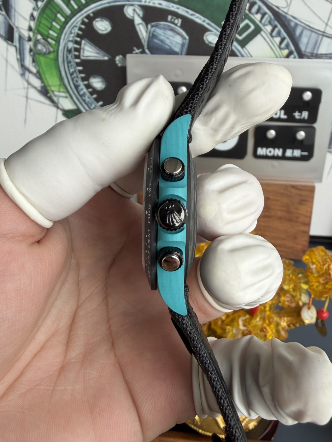 Rolex Daytona DiW Tiffany Blue Celeste CarboQuartz Textile Strap Super Clone N6F - 8