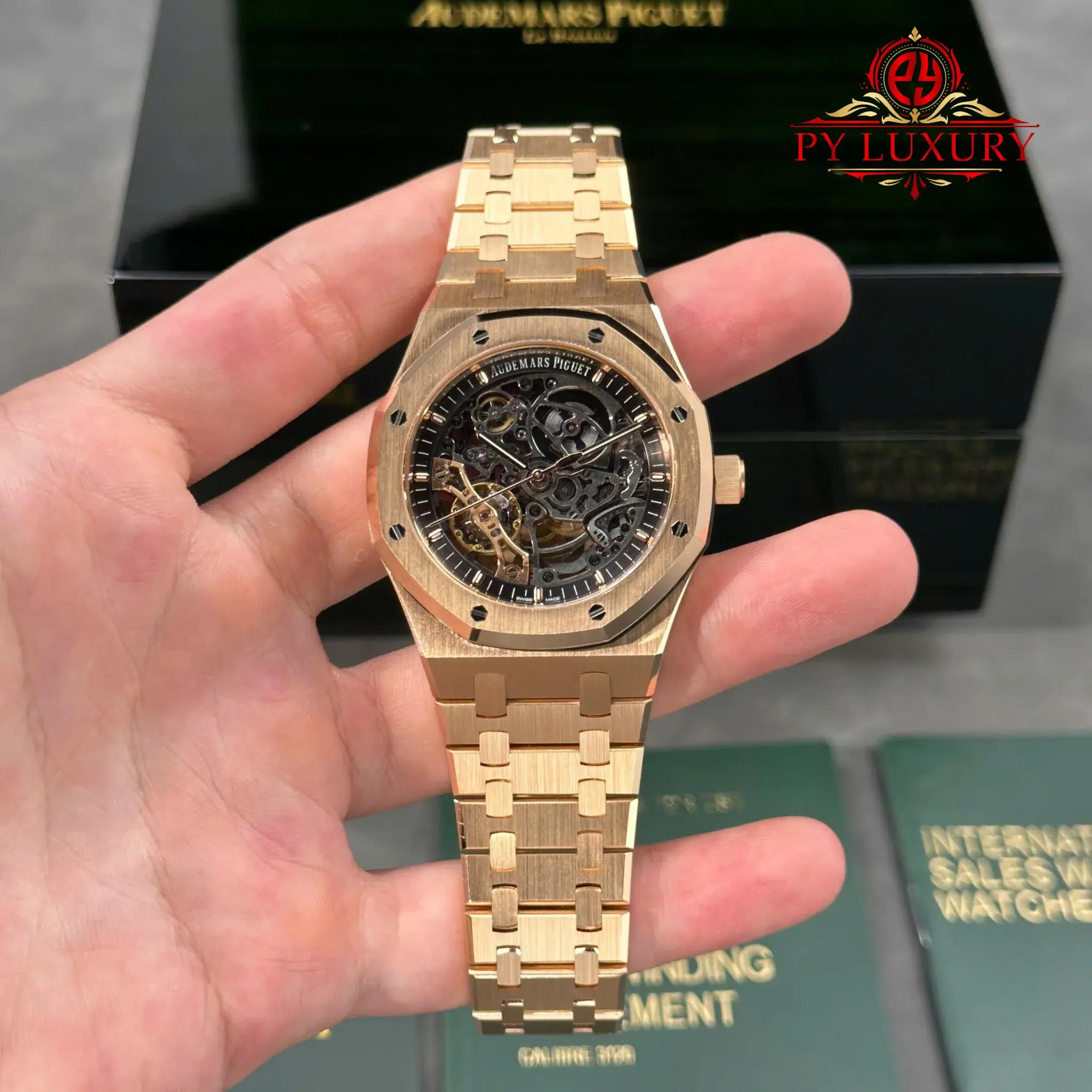 Audemars Piguet Royal Oak 15407OR Double Balance Wheel Openworked Custom Made CNC 18K Solid Rose Gold 41mm - 1 Audemars Piguet Royal Oak 15407OR Double Balance Wheel Openworked Custom Made CNC 18K Solid Rose Gold 41mm