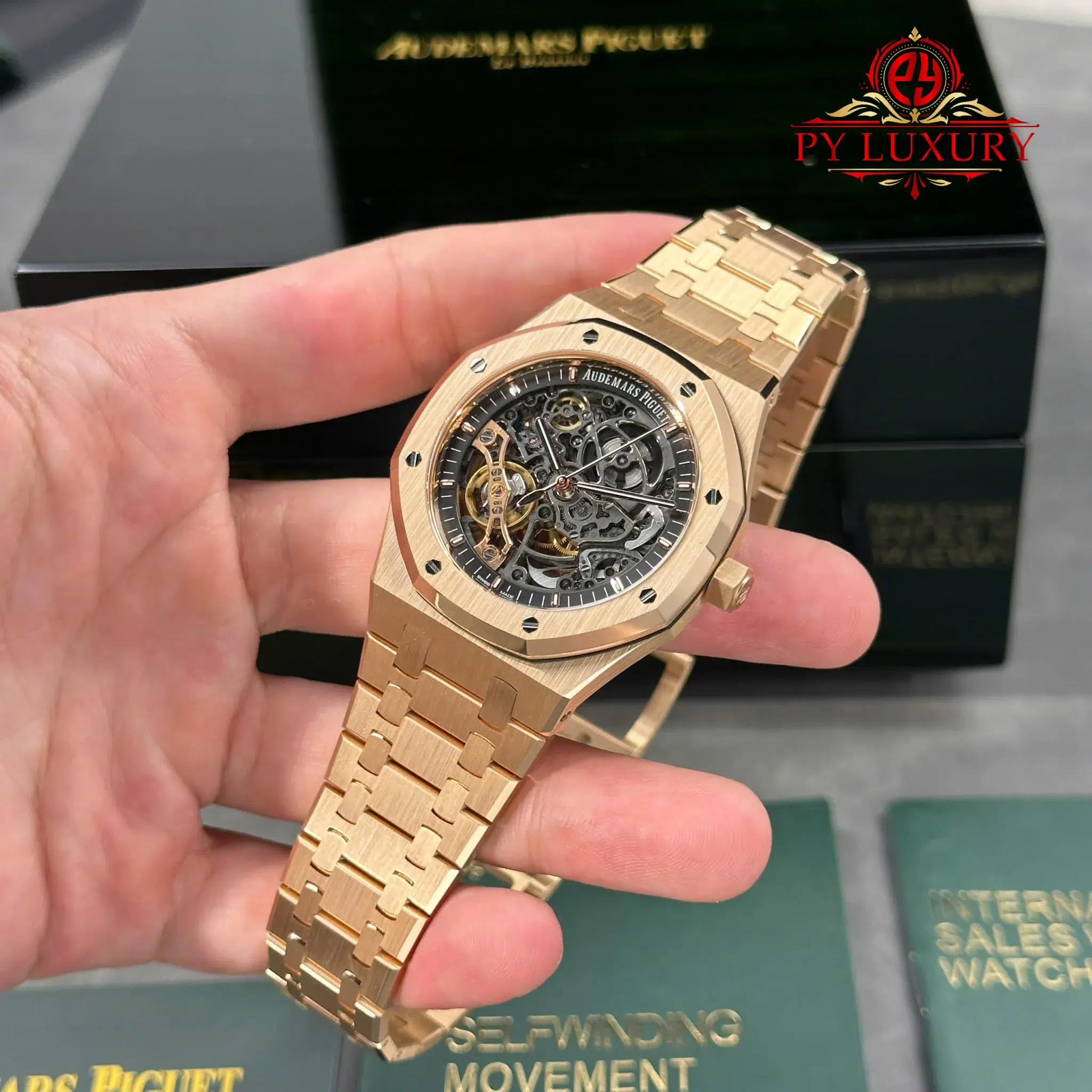 Audemars Piguet Royal Oak 15407OR Double Balance Wheel Openworked Custom Made CNC 18K Solid Rose Gold 41mm - 3