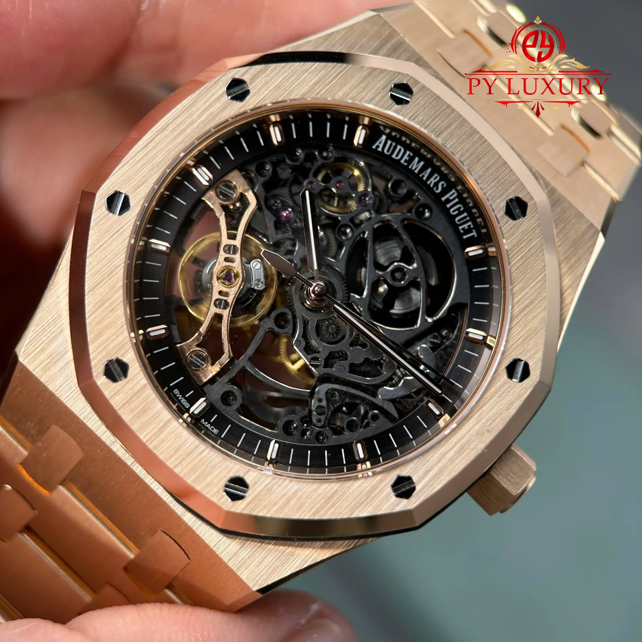 Audemars Piguet Royal Oak 15407OR Double Balance Wheel Openworked Custom Made CNC 18K Solid Rose Gold 41mm - 7