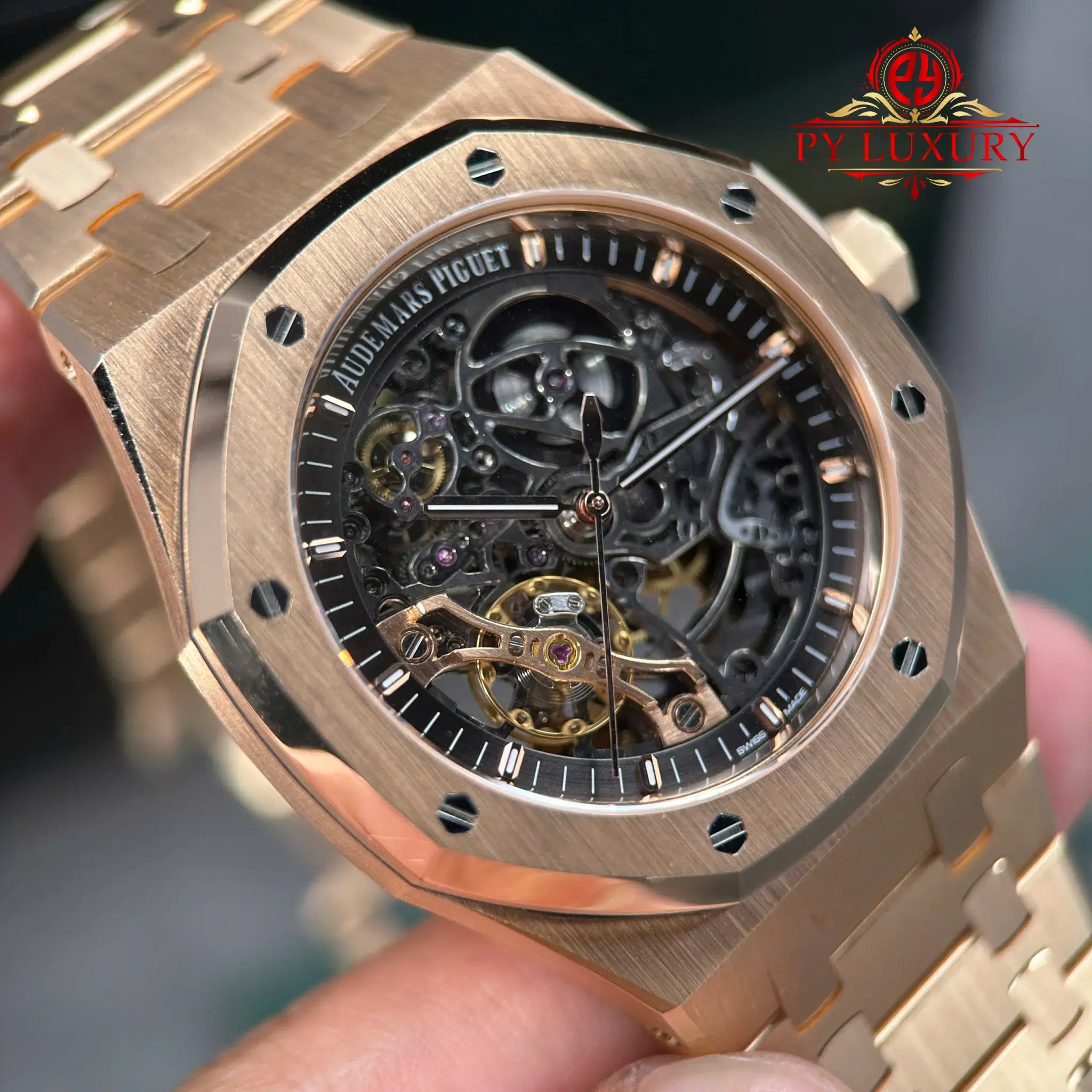 Audemars Piguet Royal Oak 15407OR Double Balance Wheel Openworked Custom Made CNC 18K Solid Rose Gold 41mm - 8