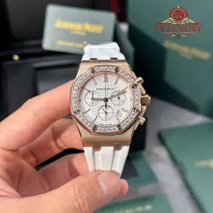 Audemars Piguet Royal Oak Offshore 26231OR Chronograph Rose Gold Silver-toned Dial Diamond Bezel 1:1 Best Clone PPF 37mm