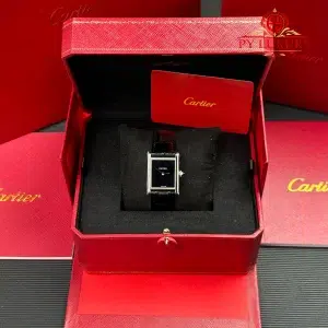 Cartier Tank Must WSTA0072 Large Model Black Dial Leather Strap 1:1 Best Replica