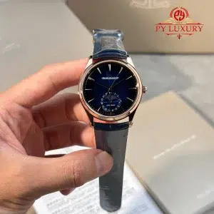 Jaeger-LeCoultre Master Ultra Thin Moon Q1362580 Rose Gold Blue Dial Leather Strap Best Replica JJF 39mm