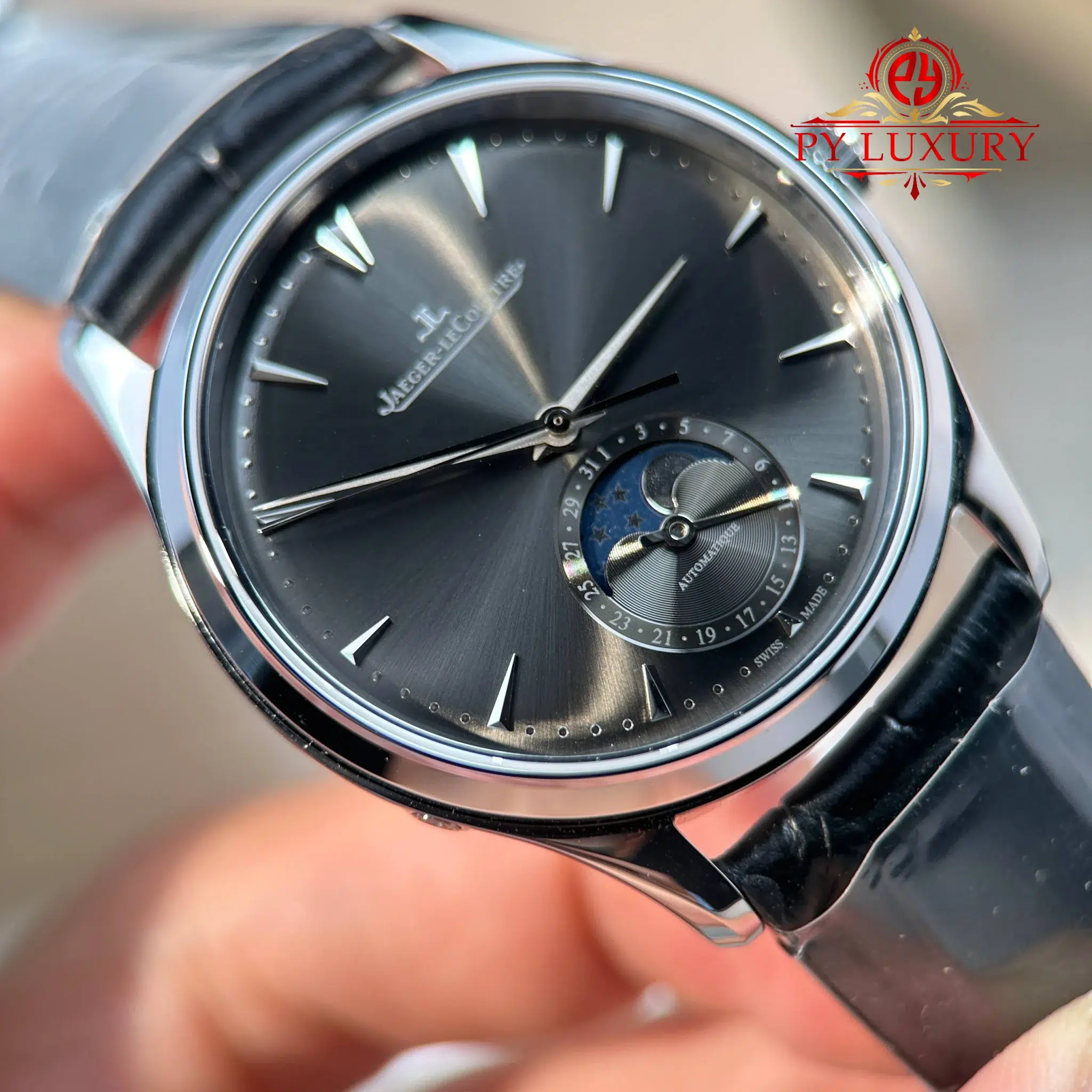 Jaeger-LeCoultre Master Ultra Thin Moon Q1363540 Grey Dial Leather Strap JJF - 2