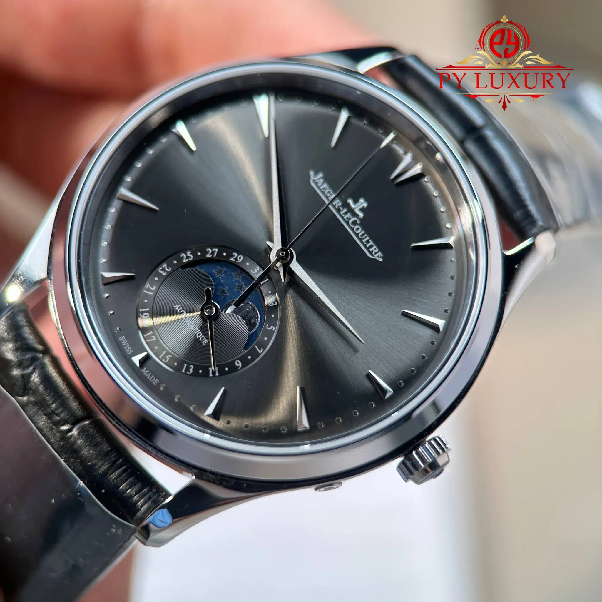 Jaeger-LeCoultre Master Ultra Thin Moon Q1363540 Grey Dial Leather Strap JJF - 3