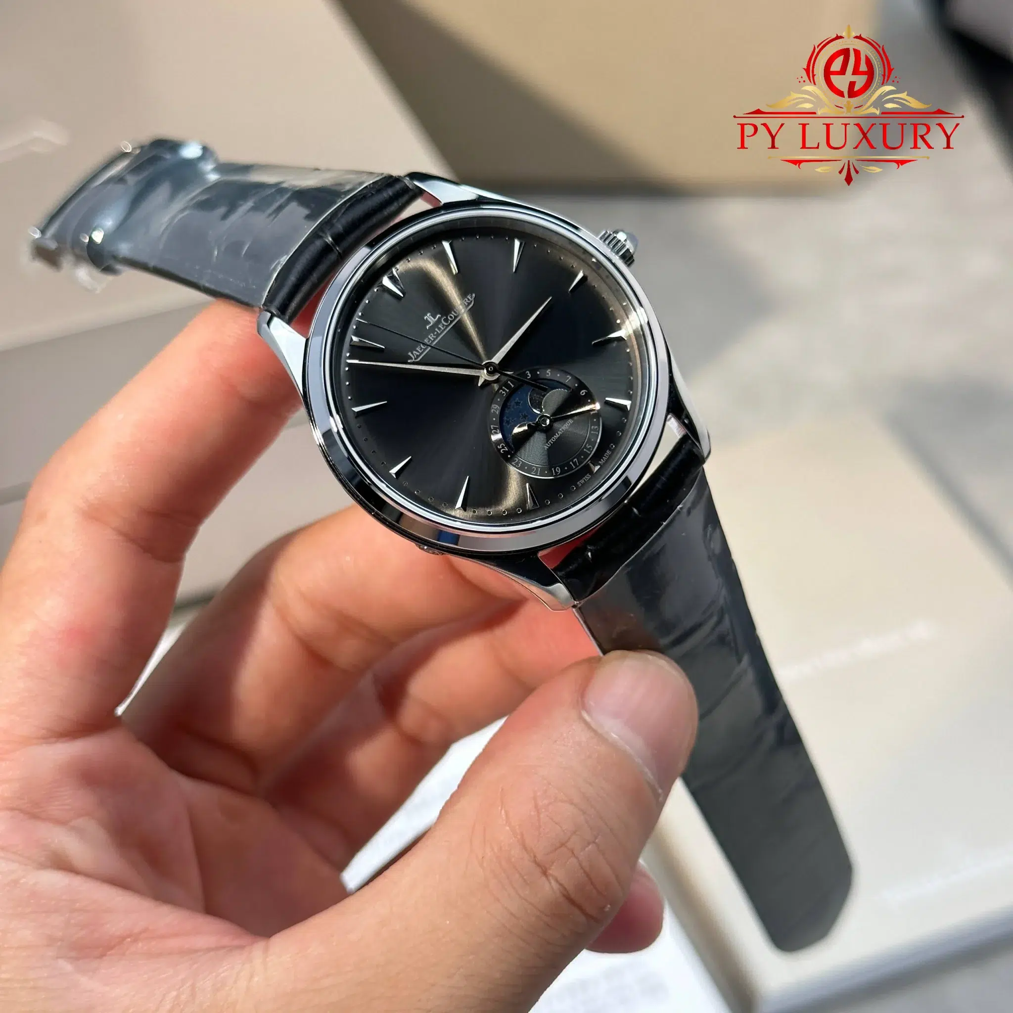 Jaeger-LeCoultre Master Ultra Thin Moon Q1363540 Grey Dial Leather Strap JJF - 4