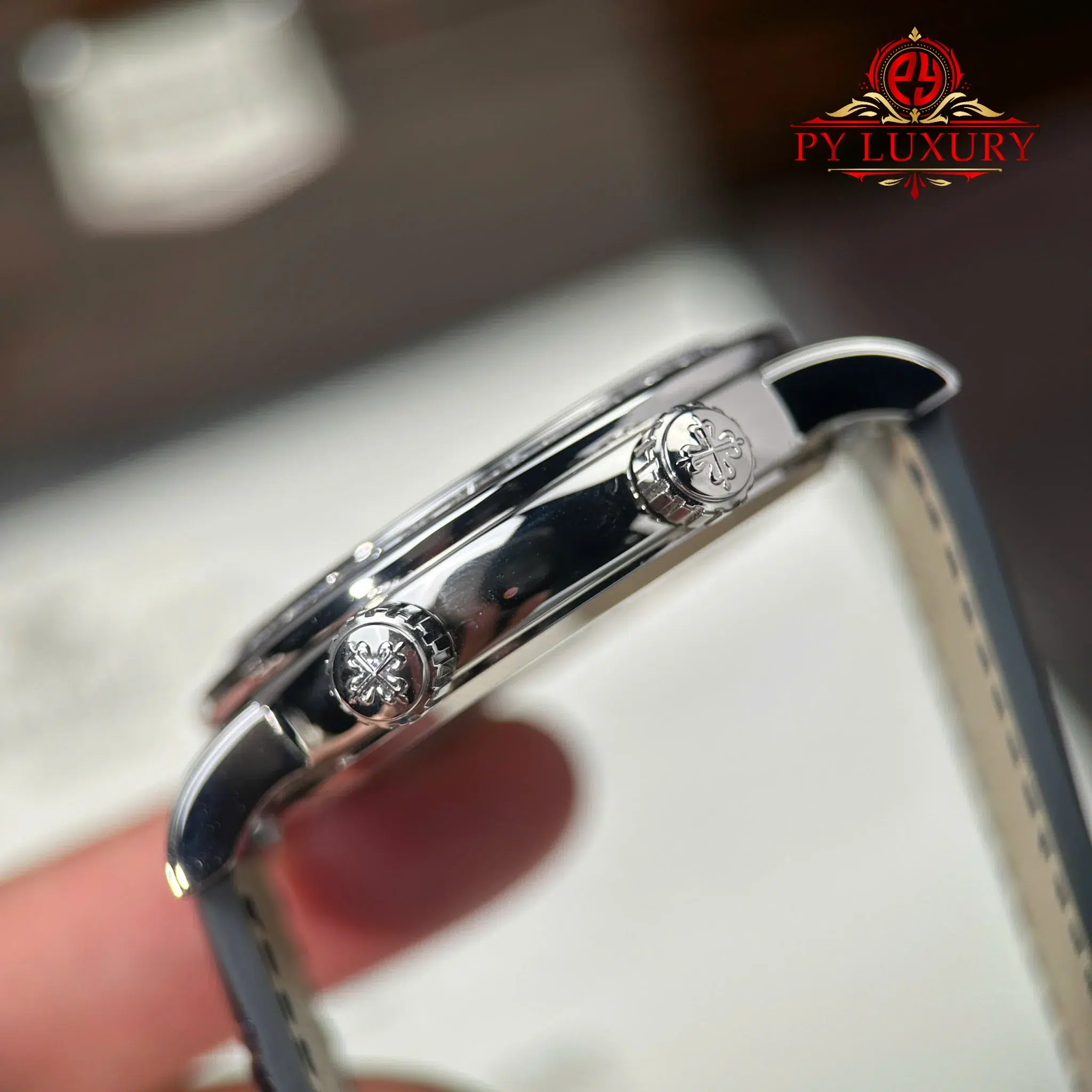 Patek Philippe Grand Complications 6104P-010 Celestial Joaillerie Blue Dial Diamond Baguette Bezel Leather Strap PPF - 10