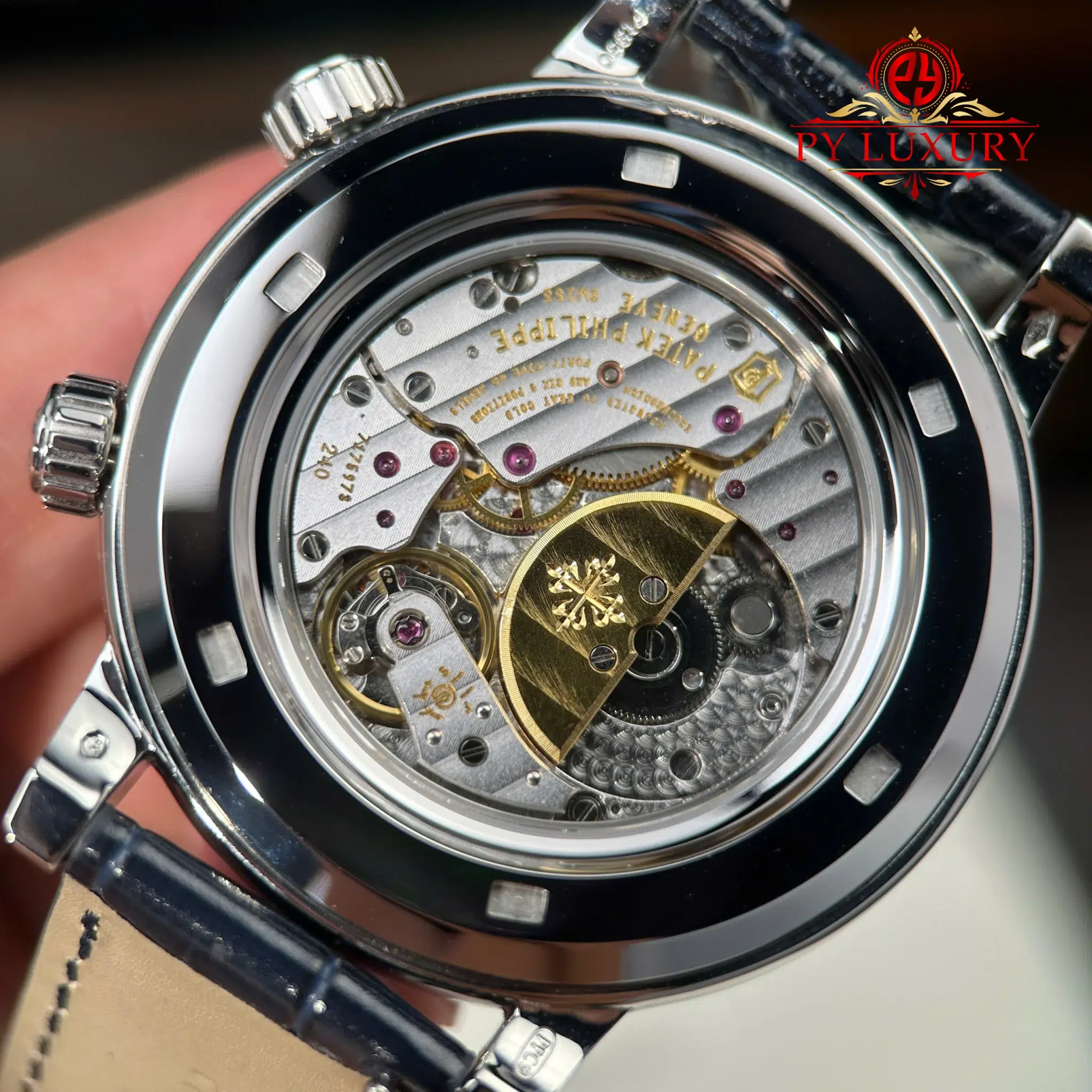Patek Philippe Grand Complications 6104P-010 Celestial Joaillerie Blue Dial Diamond Baguette Bezel Leather Strap PPF - 11