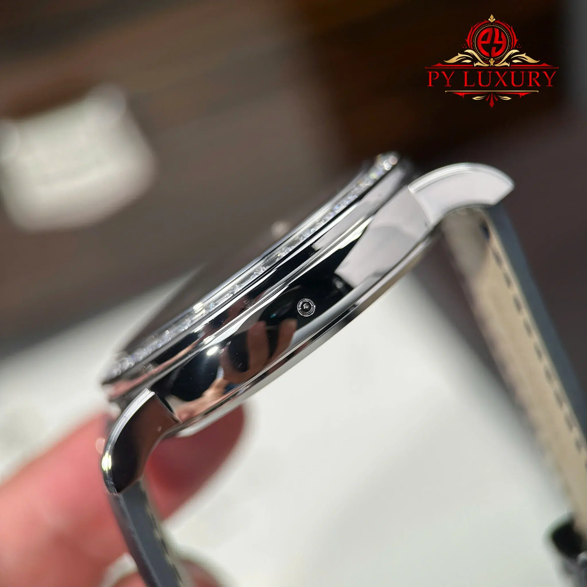 Patek Philippe Grand Complications 6104P-010 Celestial Joaillerie Blue Dial Diamond Baguette Bezel Leather Strap PPF - 9