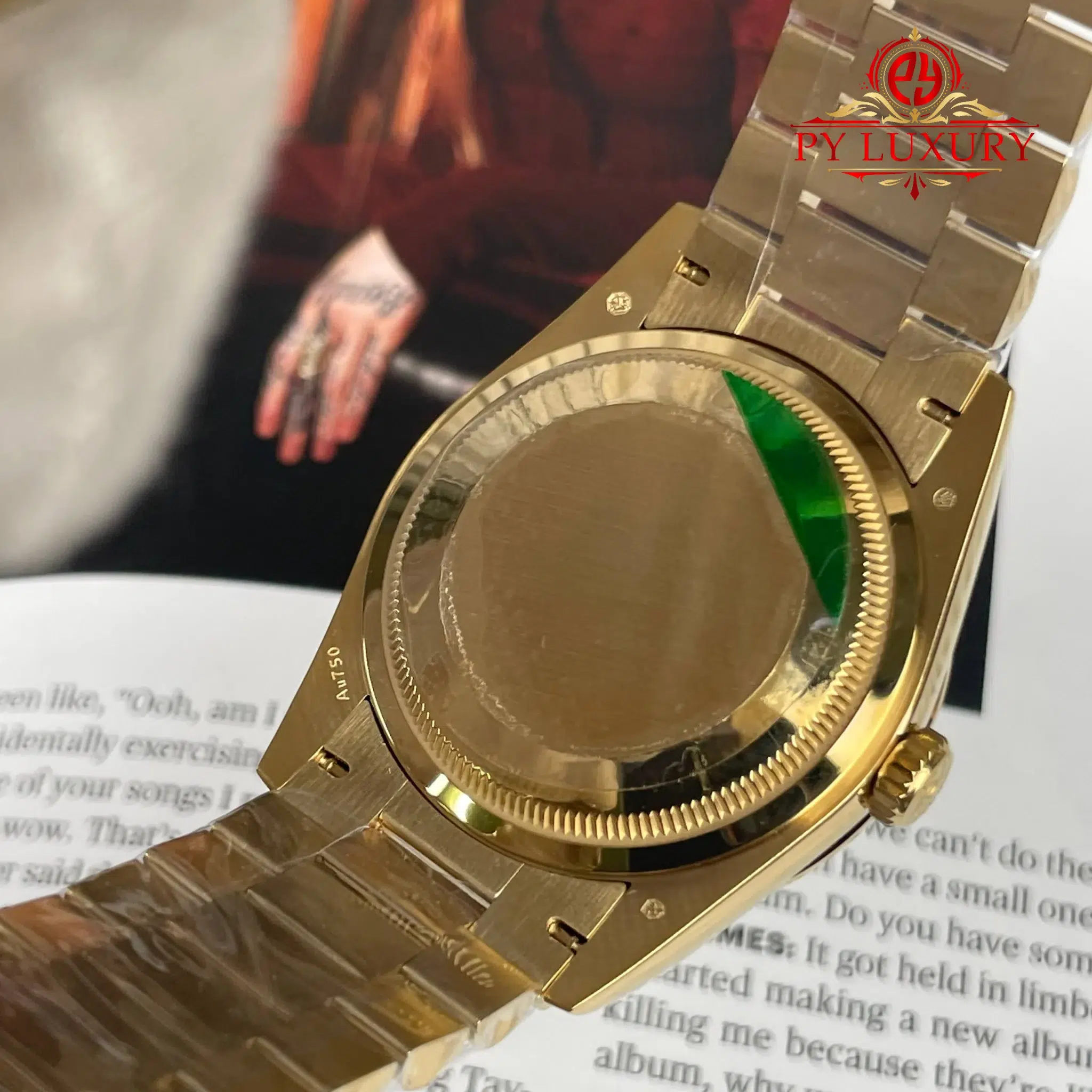 Rolex Day-Date 128348RBR-0008 Champagne Dial 18K Gold Plating Custom Diamond Bezel Super Clone - 10