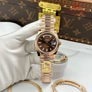 Rolex Day-Date 228235-0003 Rose Gold Chocolate Diamond-set Dial Super Clone Gained Weight 210g PPM Factory 40mm