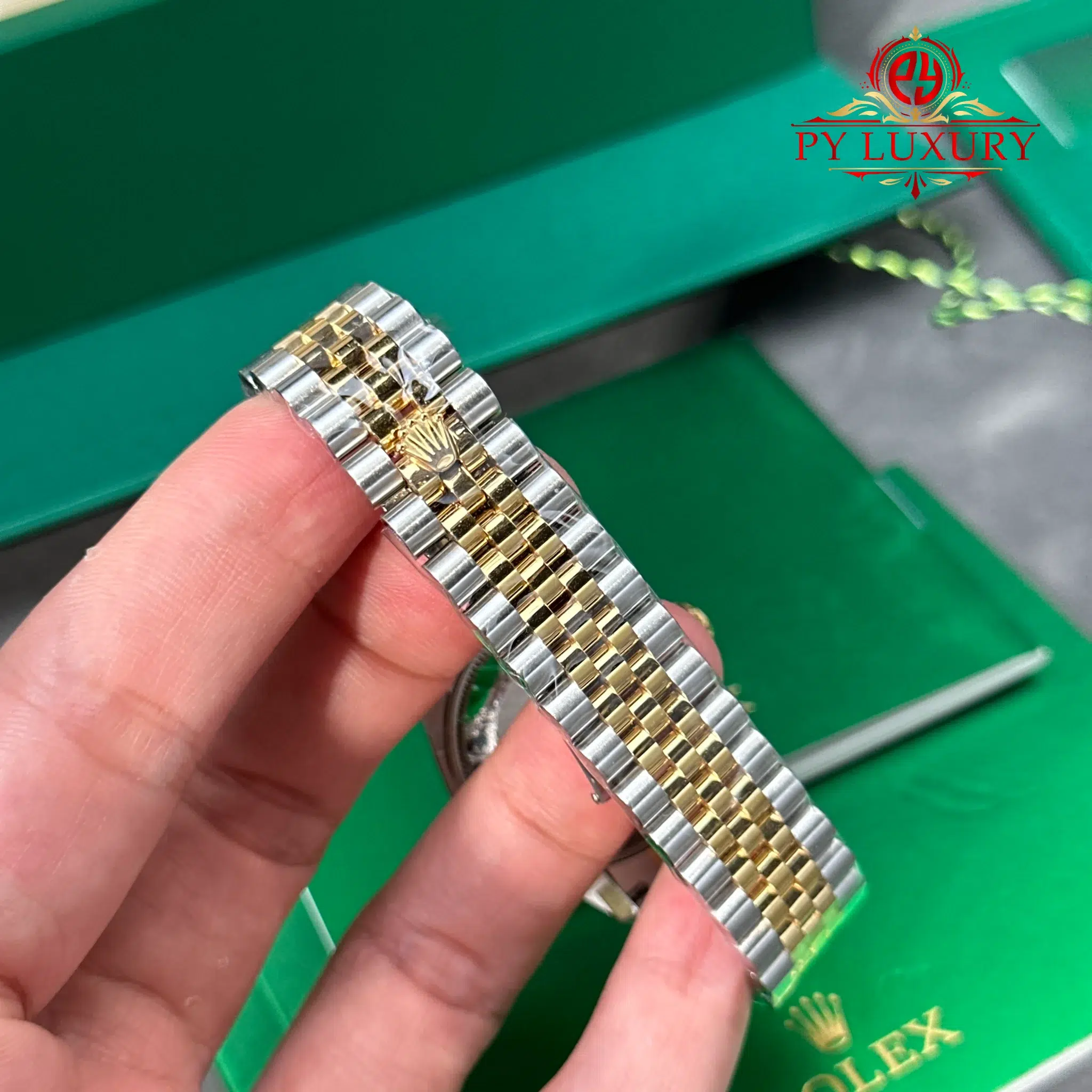 Rolex Datejust 278273-0016 Steel Yellow Gold Olive Green VI Diamond Dial Jubilee Bracelet - 12
