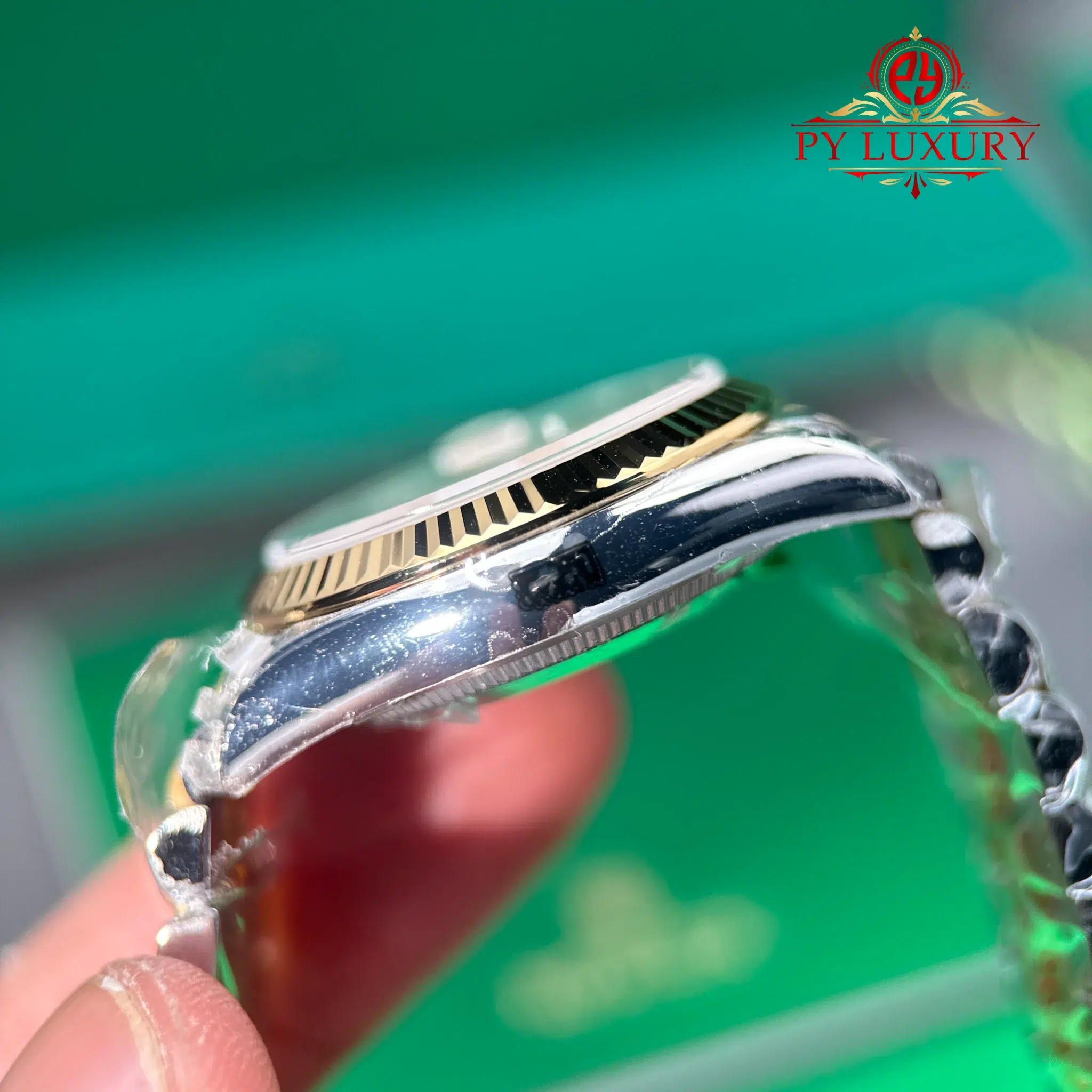 Rolex Datejust 278273-0016 Steel Yellow Gold Olive Green VI Diamond Dial Jubilee Bracelet - 8