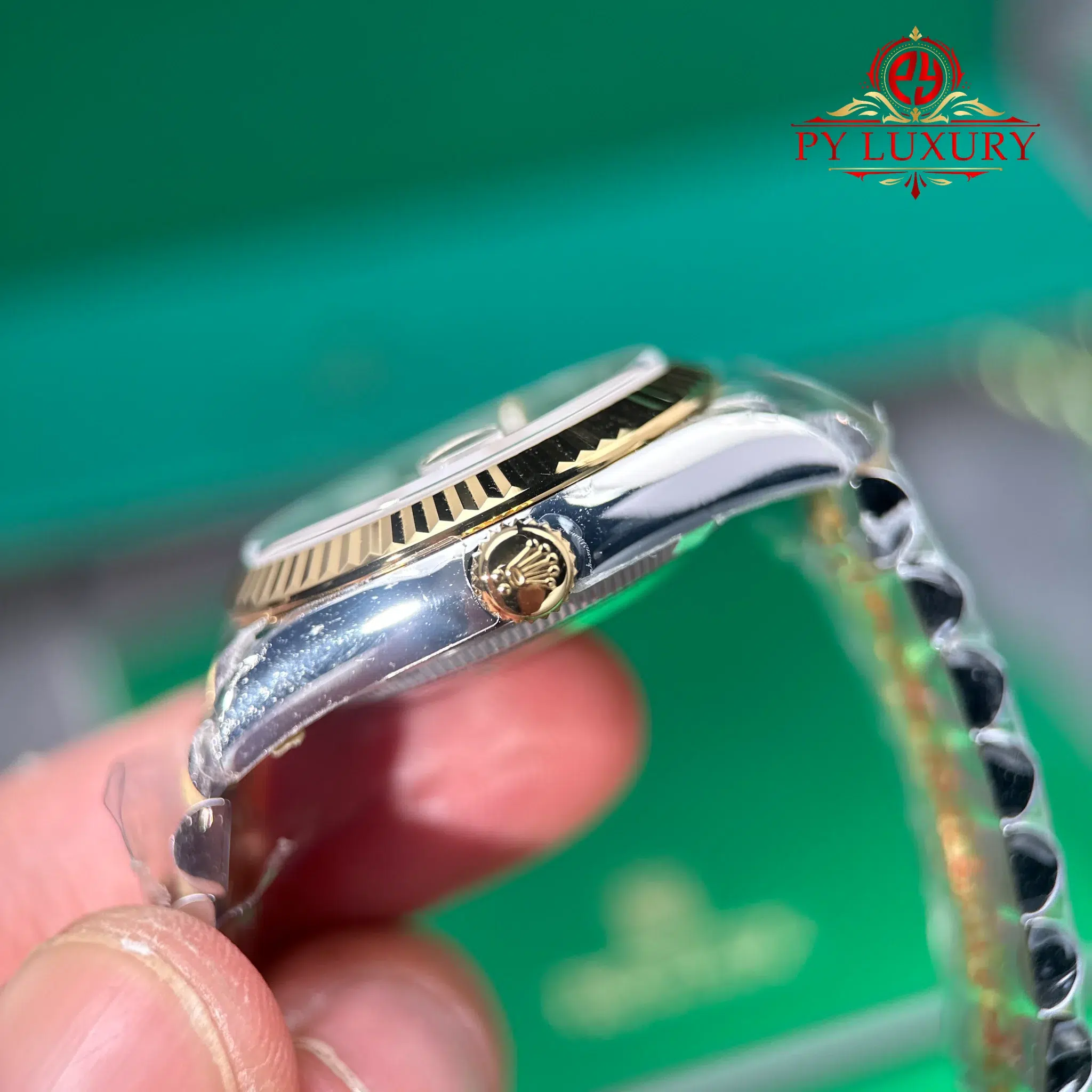 Rolex Datejust 278273-0016 Steel Yellow Gold Olive Green VI Diamond Dial Jubilee Bracelet - 9