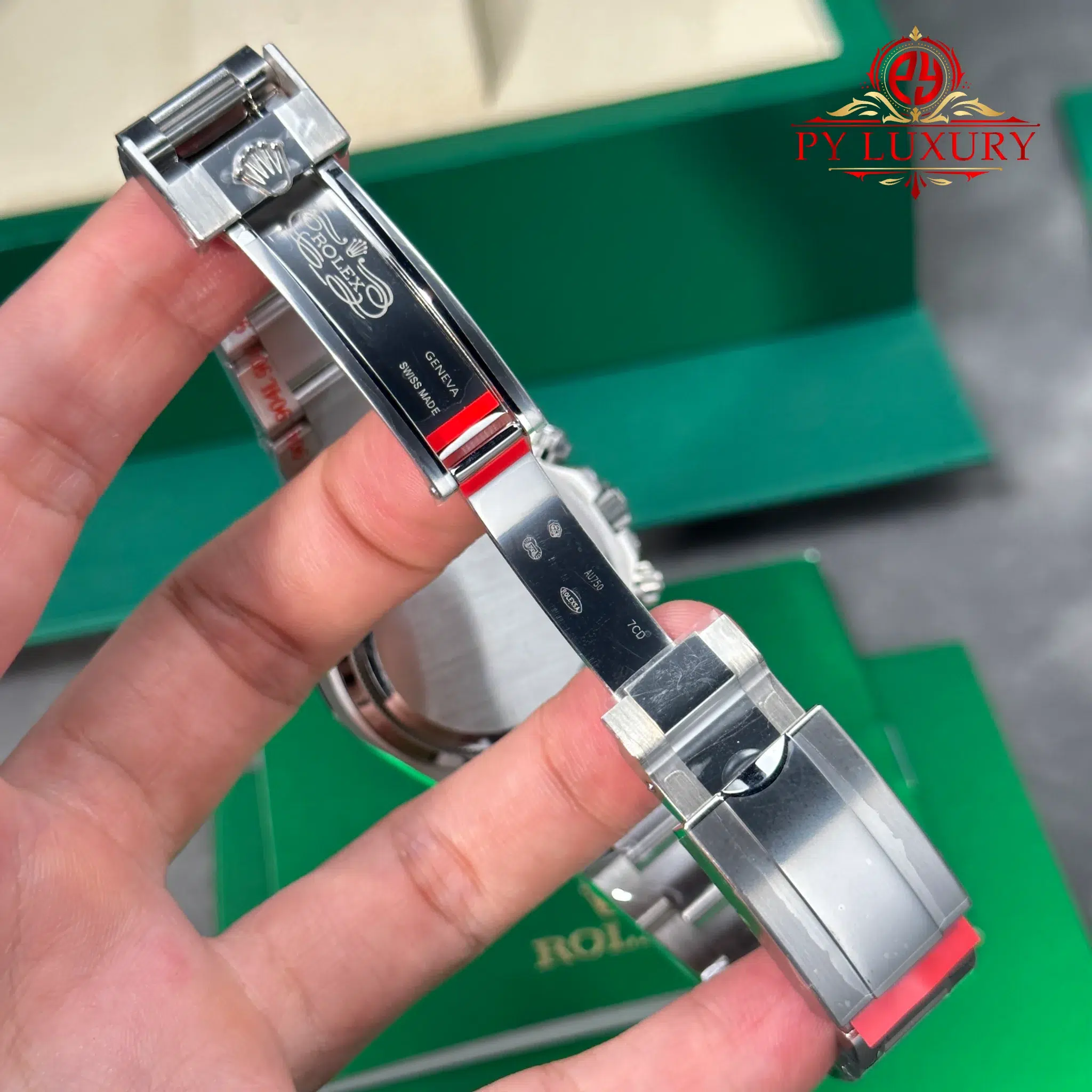 Rolex Daytona 126599TRU White Gold Custom Moissanite Black Dial Ruby Bezel Super Clone Gained Weight 215g (Free Sprung) - 12