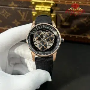 Audemars Piguet Code 11.59 Starwheel 15212NR Rose Gold & Ceramic Black Aventurine Dial Fabric Strap 1:1 Best Replica