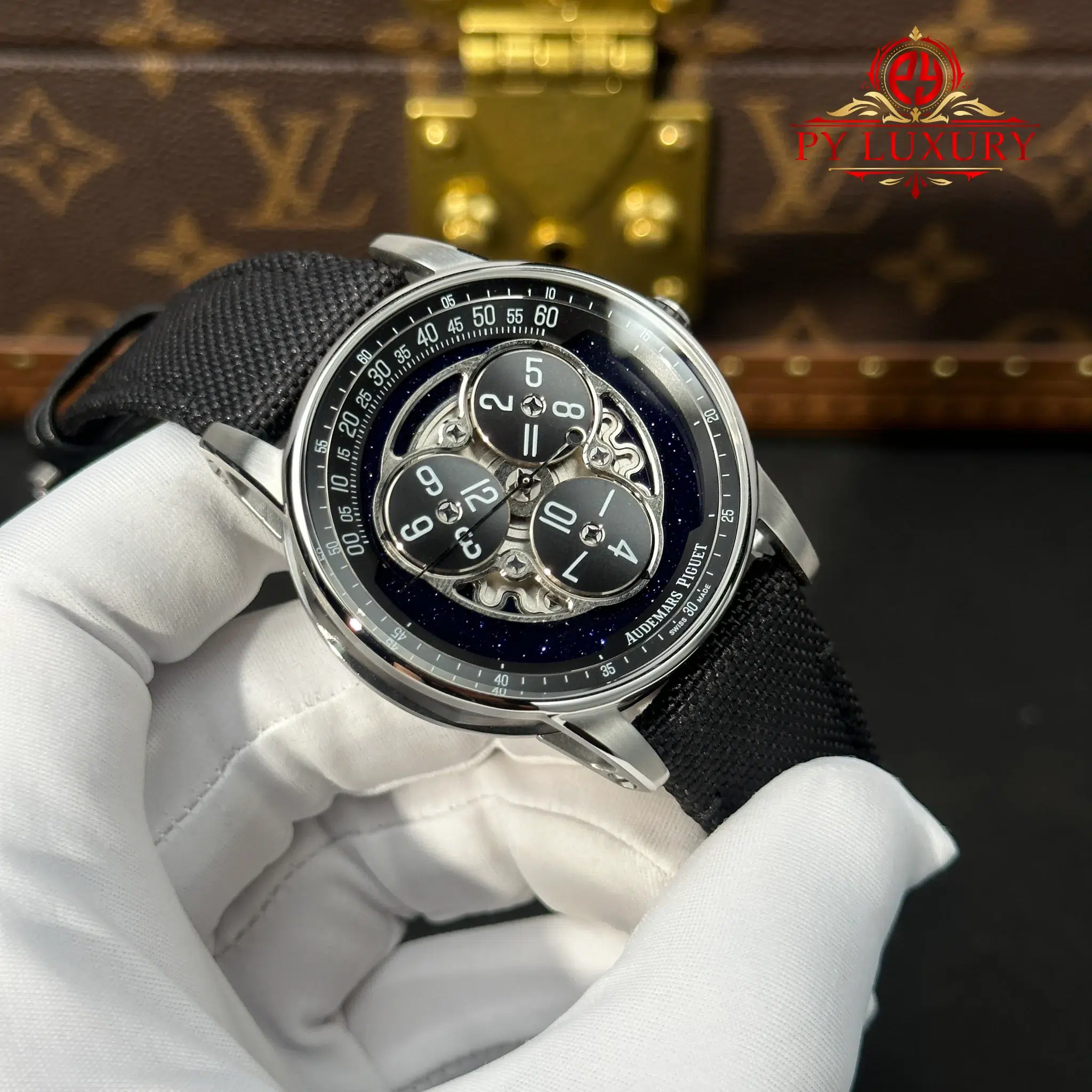 Audemars Piguet Code 11.59 Selfwinding Starwheel 15212NB Blue Aventurine Dial Fabric Strap - 4
