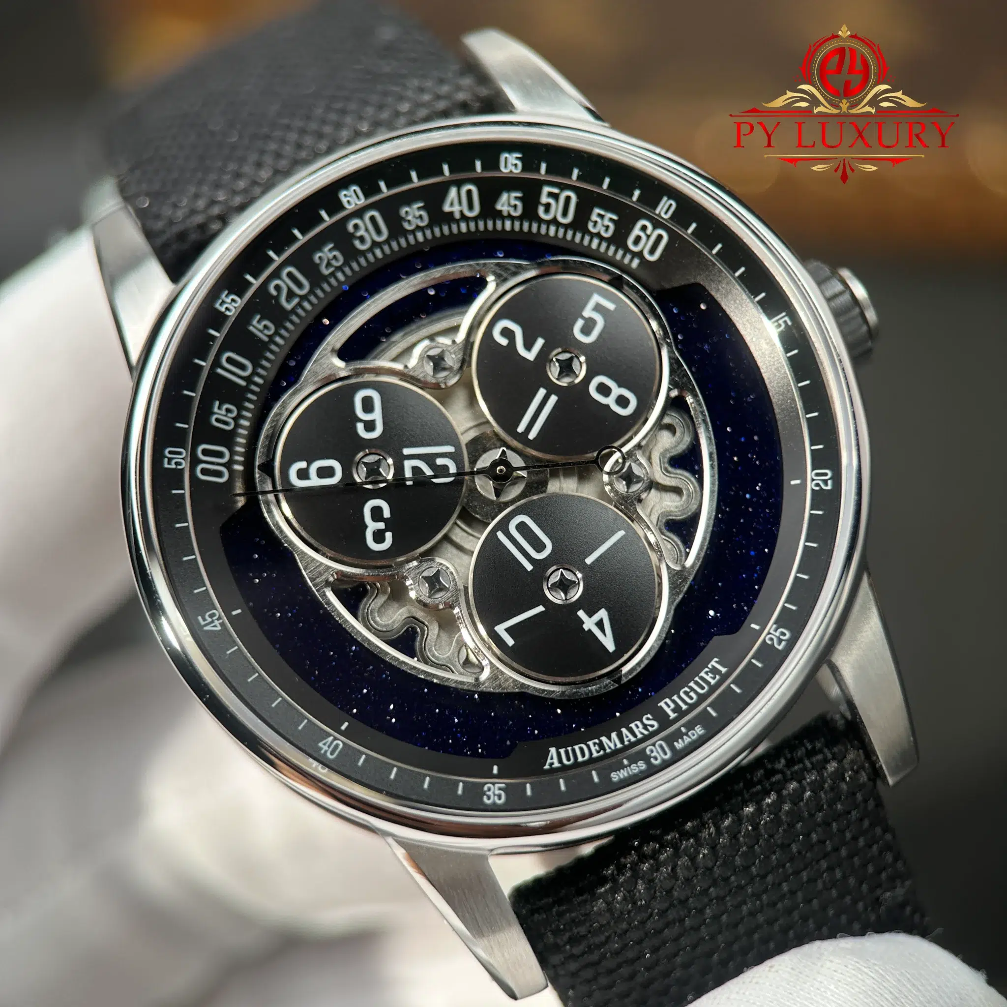 Audemars Piguet Code 11.59 Selfwinding Starwheel 15212NB Blue Aventurine Dial Fabric Strap - 6
