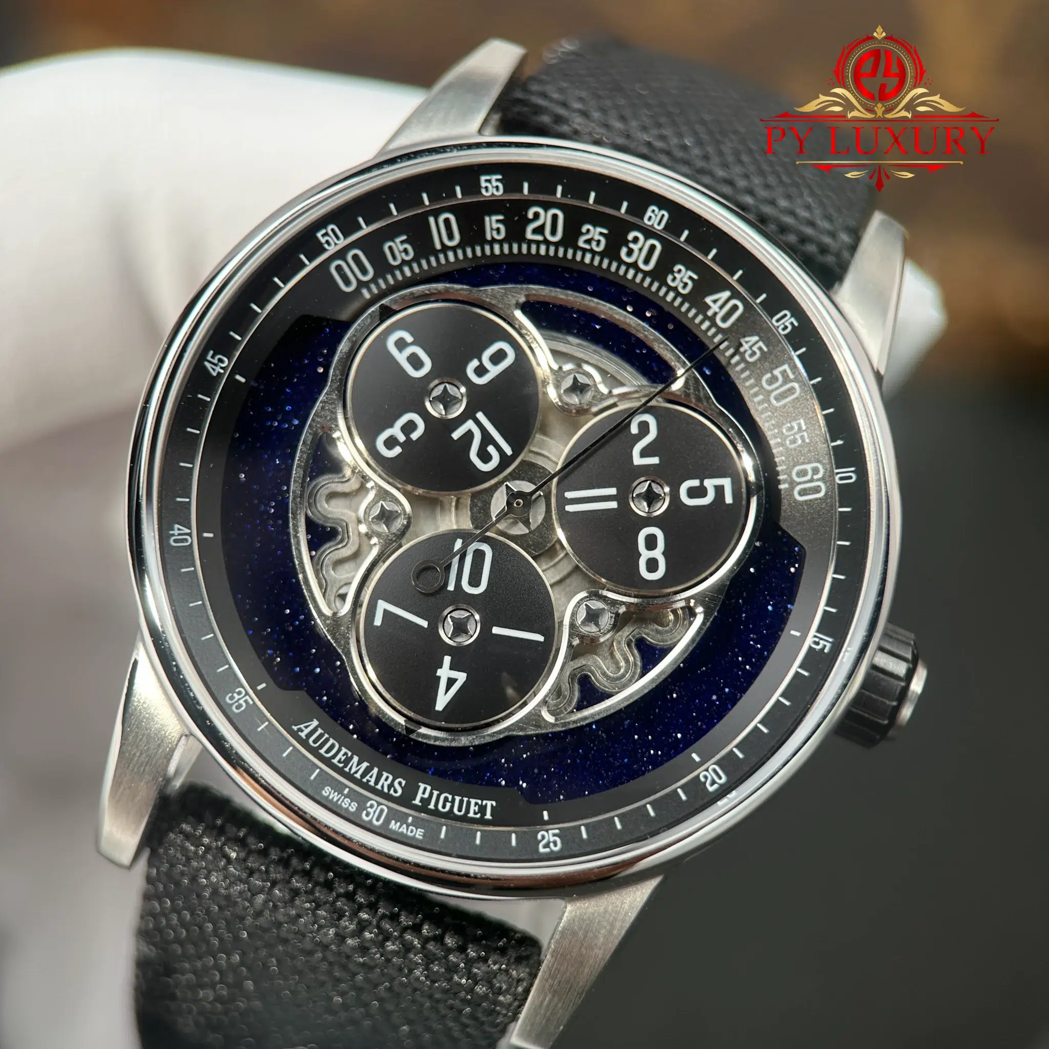 Audemars Piguet Code 11.59 Selfwinding Starwheel 15212NB Blue Aventurine Dial Fabric Strap - 7