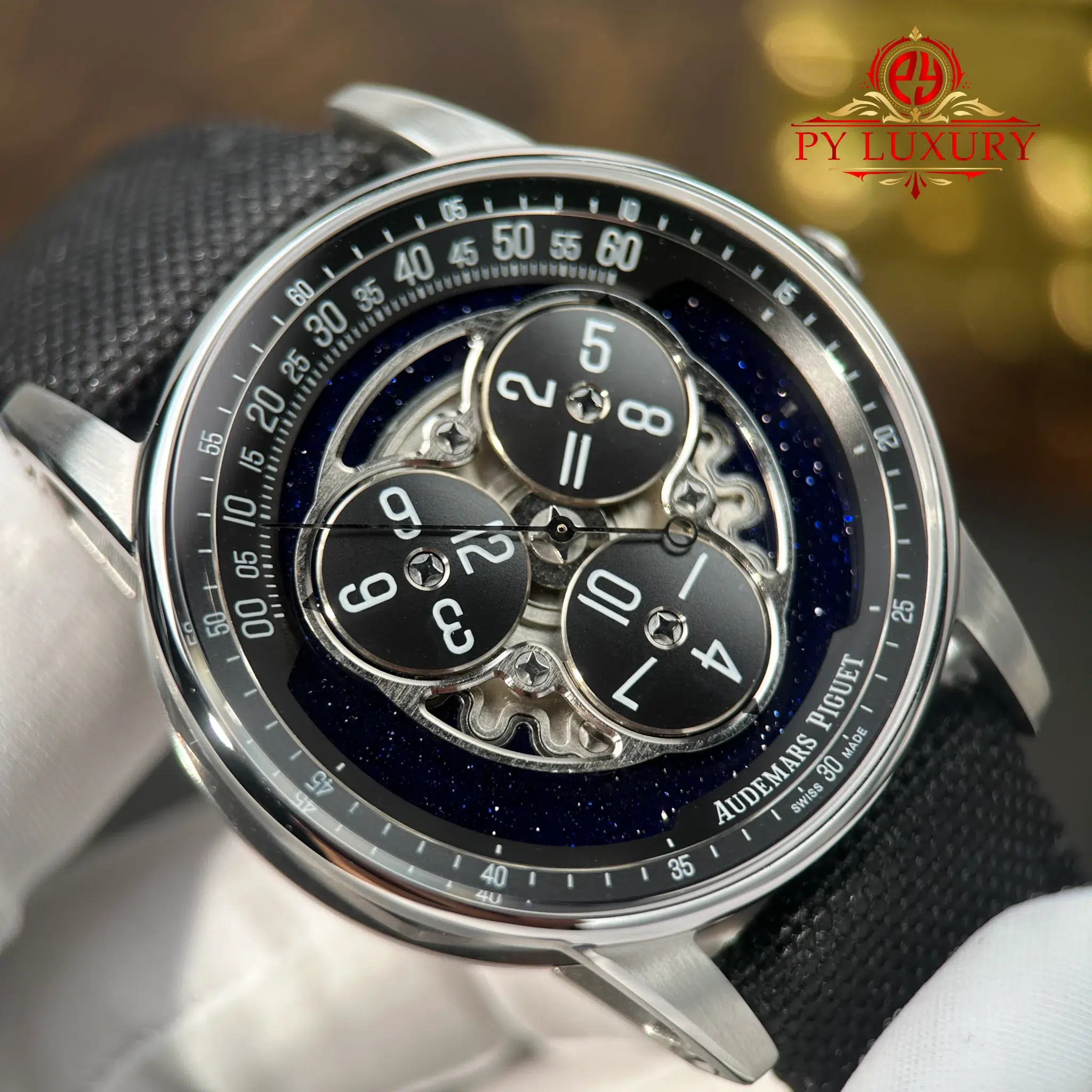 Audemars Piguet Code 11.59 Selfwinding Starwheel 15212NB Blue Aventurine Dial Fabric Strap - 8