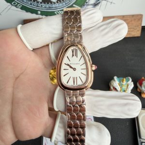 Bulgari Serpenti Seduttori 103145 Rose Gold White Dial Quartz Best Replica 33mm