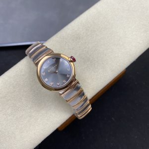 Bulgari Lvcea Two Tone Rose Gold Grey Diamond Dial Best Replica BVF 28mm