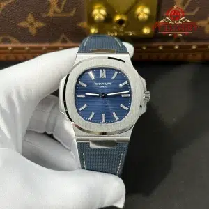 Patek Philippe Nautilus 58101G-001 Blue Diamond Dial Fabric Strap 1:1 Best Replica PPF 41mm