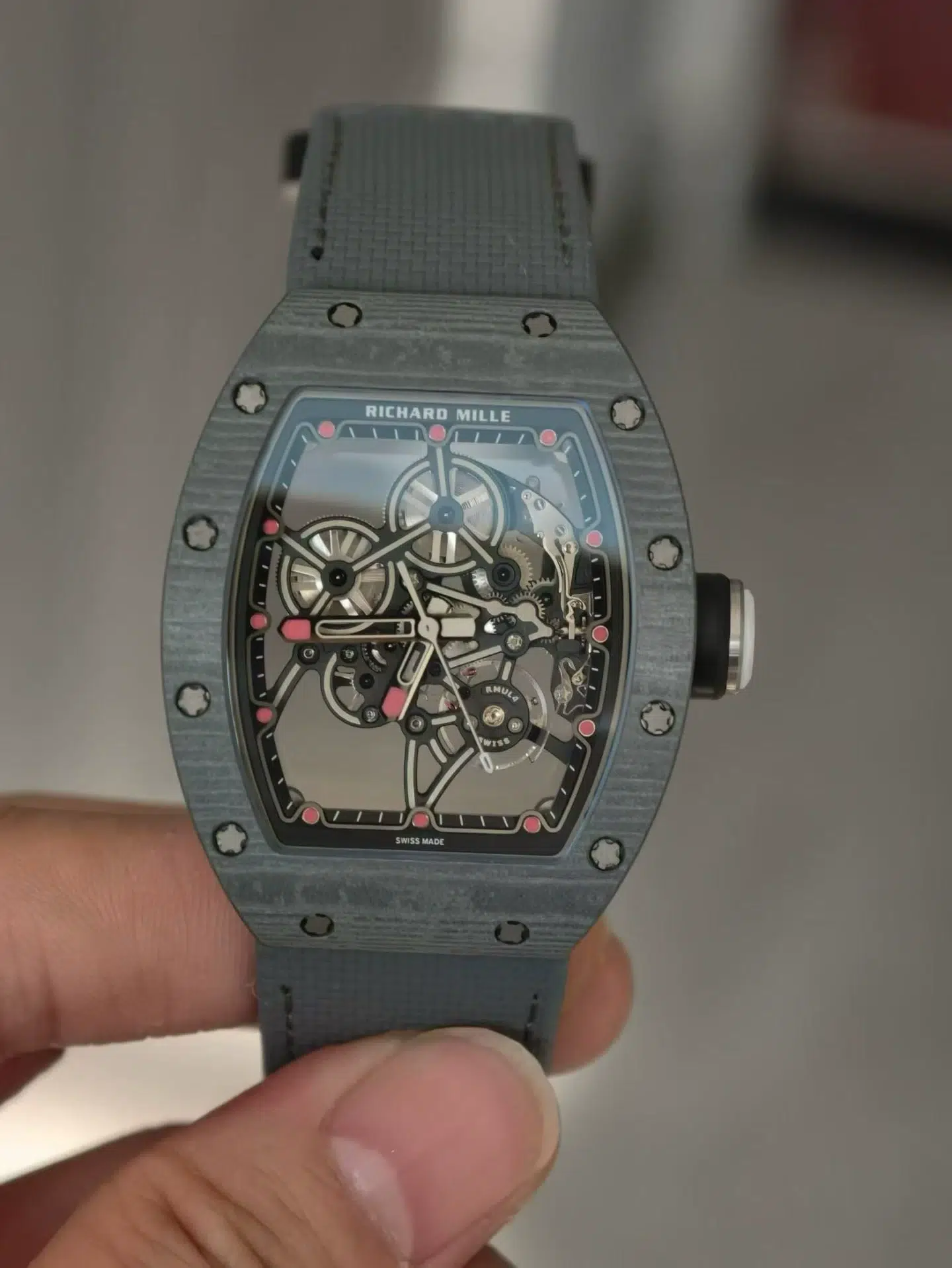 Richard Mille RM55-01 Bubba Watson Grey Quartz TPT Super Clone Custom Made Exclusive Quality - 1 Richard Mille RM55-01 Bubba Watson Grey Quartz TPT 1:1 Super Clone Custom Made Exclusive Quality 38mm