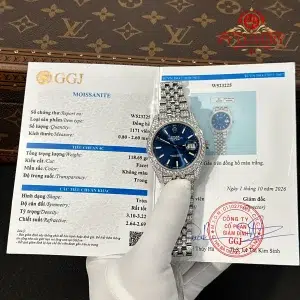 Rolex Datejust Blue Index Dial Iced Out Moissanite Jubilee Bracelet Super Clone 41mm
