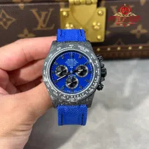 Rolex Daytona DiW Black Carbon Fiber Miami Blue Nylon Strap 1:1 Best Replica