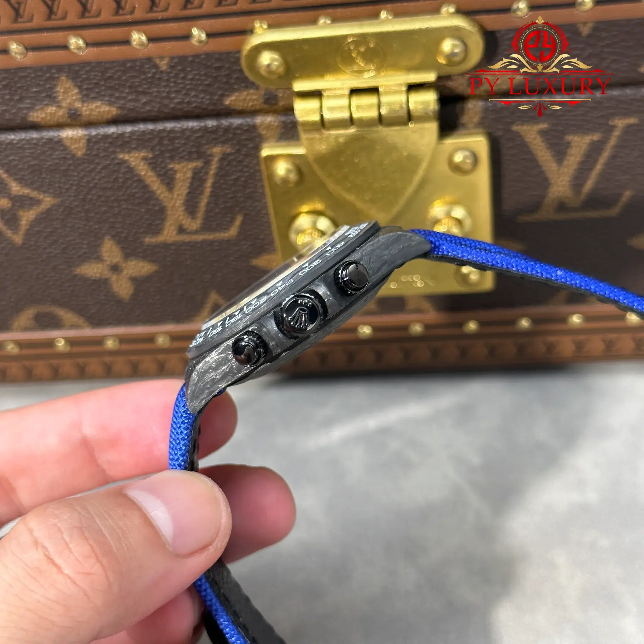 Rolex Daytona DiW Black Carbon Fiber Miami Blue Nylon Strap - 8
